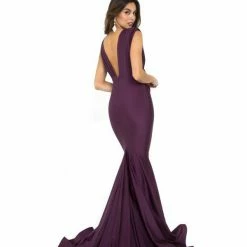 The Event Shop Atria V Neck Draped Bodycon Gown