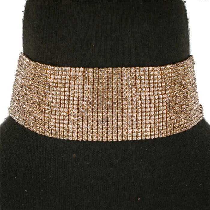 Jessica Bara The Event Shop Kyra Rhinestone 18 Lines Choker Necklace