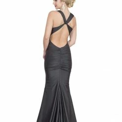Atria Criss Cross Back Ruched Gown The Event Shop