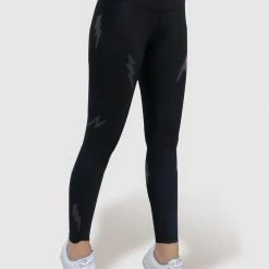 Active Fit Black Lightning Bolts Legging Bottoms