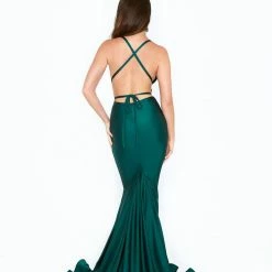 Atria V Neck Strappy Back Bodycon Gown