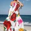 Jessica Bara Sunshine Off Shoulder Printed Maxi Dress Best Sellers