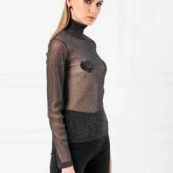 Jessica Bara Amelie Long Sleeve Sheer Top