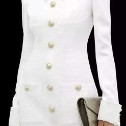 Influencer Style Jessica Bara Leighton Collar Tweed And Satin Mini Dress