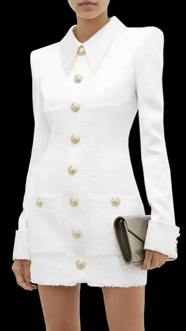 Influencer Style Jessica Bara Leighton Collar Tweed And Satin Mini Dress