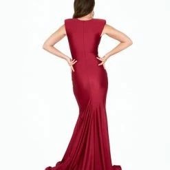 Atria V Neck Wrap Bodycon Gown The Event Shop