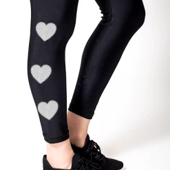 Bottoms Active Fit Infinity White Hearts Legging