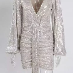 Jessica Bara Lambert Sequin Draped Mini Dress Birthday Suit