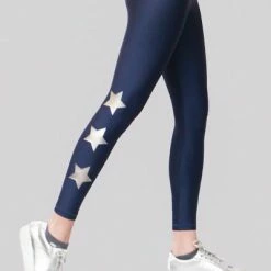 Bottoms Active Fit Aligned Silver Stars Legging