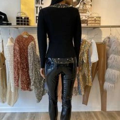 Jessica Bara Roscoe Long Sleeve Beaded Crystal Jacket Birthday Suit