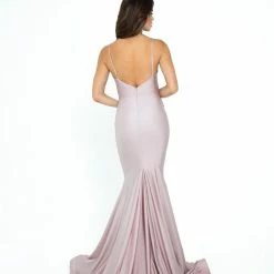 Atria V Neck Draped Bodycon Gown