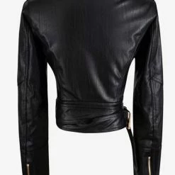 Outerwear Jessica Bara Oaklynn Cropped Faux Leather Jacket