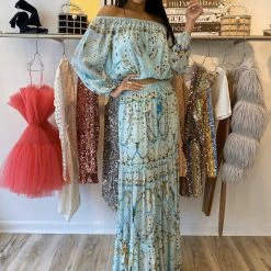 Shahida Parides Rhinestone Butterfly Crop Top