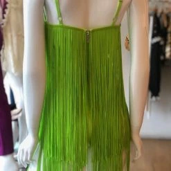Jessica Bara Frida Fringe Lime Mini Dress