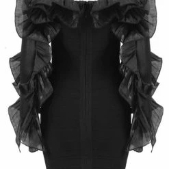 Birthday Suit Jessica Bara Vella Off The Shoulder Ruffle Sleeve Dress