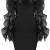 Birthday Suit Jessica Bara Vella Off The Shoulder Ruffle Sleeve Dress