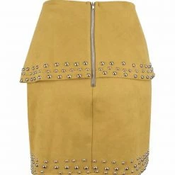 Jessica Bara Keaton Studded Slit Mini Skirt Bottoms