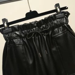 Jessica Bara Aubrielle High Waisted Leather Shorts