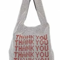 Jessica Bara Zadie Thank You Rhinestone Tote Bag Birthday Suit