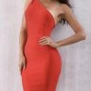 Jessica Bara Austyn One Shoulder Bodycon Midi Dress Birthday Suit