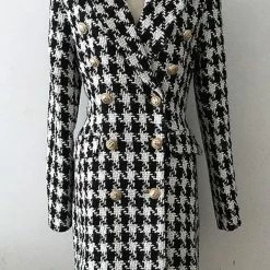 Reve Doll Essentials Jessica Bara Shasta Houndstooth Wool Coat
