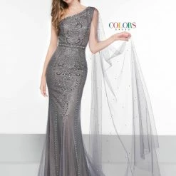 Colors Dress One Shoulder Beaded Gown The Event Shop