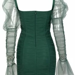 Jessica Bara Royce Puff Sleeve Ruched Mini Dress