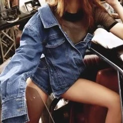 Jessica Bara Nellie One Shoulder Denim Jacket The Denim Destination