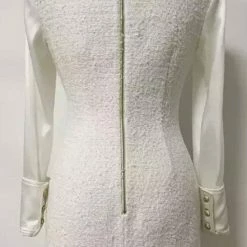 Influencer Style Jessica Bara Leighton Collar Tweed And Satin Mini Dress