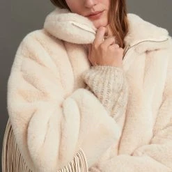 Reve Doll Essentials Jessica Bara Lexie Fringe Faux Fur Jacket