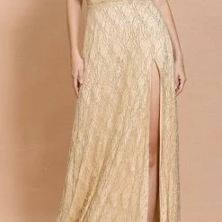 Jessica Bara Jazmin Off The Shoulder Glitter Gown