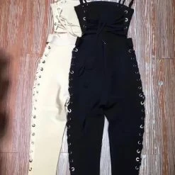 Birthday Suit Jessica Bara Zorida Lace Up Open Back Jumpsuit