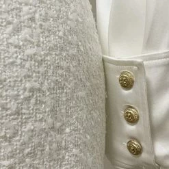 Influencer Style Jessica Bara Leighton Collar Tweed And Satin Mini Dress