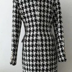Reve Doll Essentials Jessica Bara Shasta Houndstooth Wool Coat