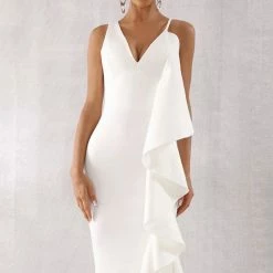 Birthday Suit Jessica Bara Teddy Ruffle Bodycon Midi Dress