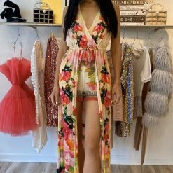 Influencer Style Shahida Parides V Neck Floral Maxi Romper