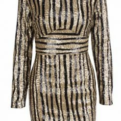 Jessica Bara Lamont Sequin Stripe Mini Dress