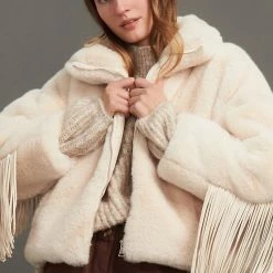 Reve Doll Essentials Jessica Bara Lexie Fringe Faux Fur Jacket