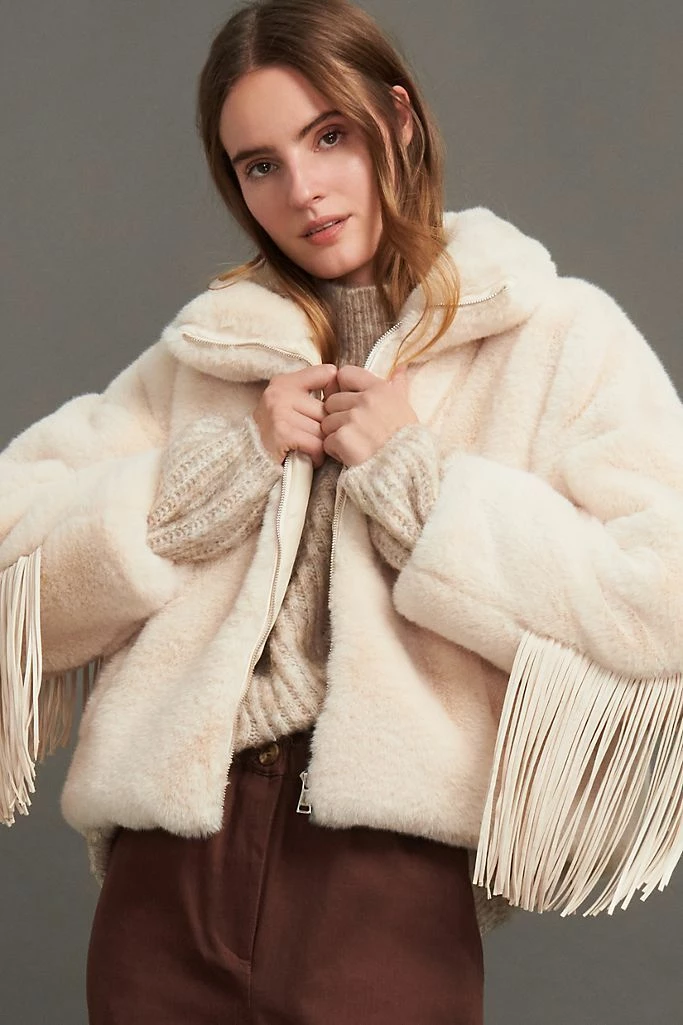 Reve Doll Essentials Jessica Bara Lexie Fringe Faux Fur Jacket