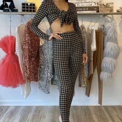 Jessica Bara Breann Houndstooth Two Piece Set Birthday Suit