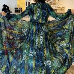 Jessica Bara Carter Tropical Print Maxi Romper Influencer Style