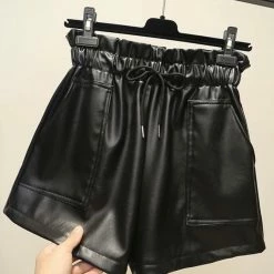 Jessica Bara Aubrielle High Waisted Leather Shorts