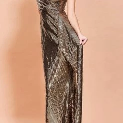 The Event Shop Jessica Bara Holland Sequin One Shoulder Gown