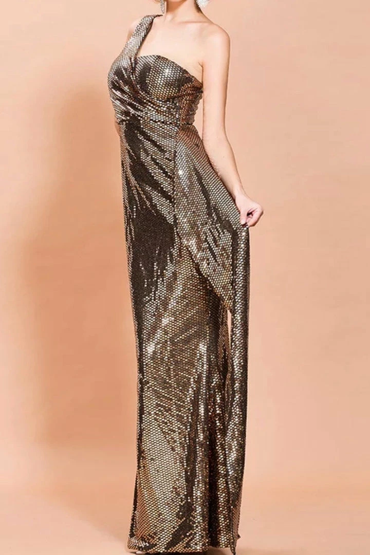 The Event Shop Jessica Bara Holland Sequin One Shoulder Gown
