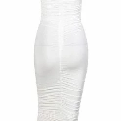 Jessica Bara Vera Ruched Bodycon Midi Dress