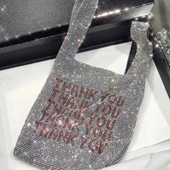 Jessica Bara Zadie Thank You Rhinestone Tote Bag Birthday Suit