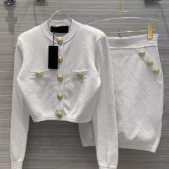 Jessica Bara Eloise Gold Button Two Piece Set