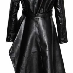 Influencer Style Jessica Bara Alannah Asymmetrical Belted Faux Leather Jacket