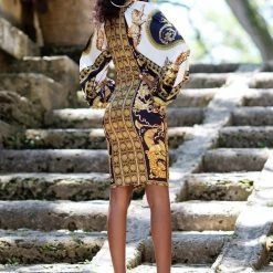 Summer Lovin' Cioccolato Veronica Borocco Long Sleeve Bodycon Dress