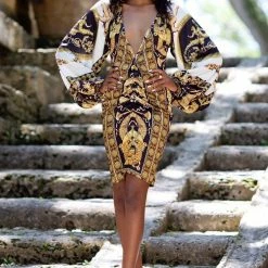 Summer Lovin' Cioccolato Veronica Borocco Long Sleeve Bodycon Dress